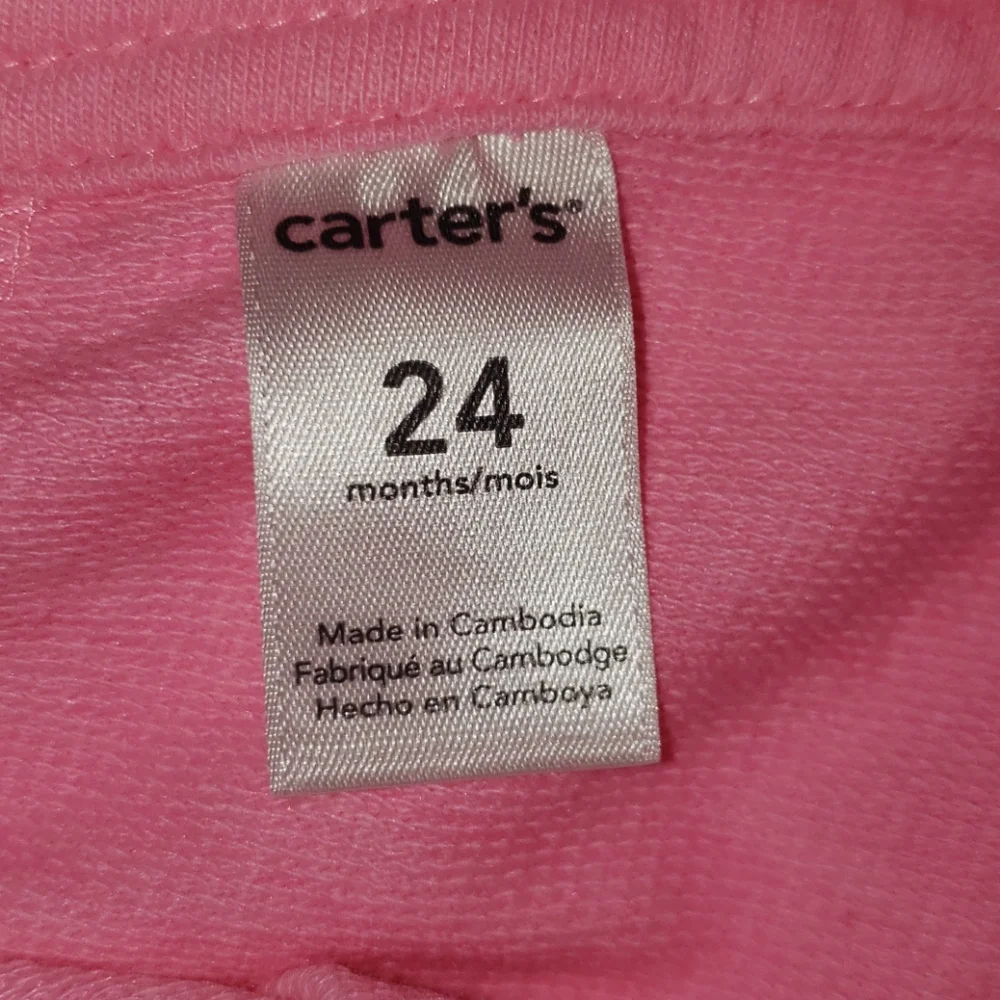 Carter's Bright Bubblegum Pink Short Overalls, Size 24 Months